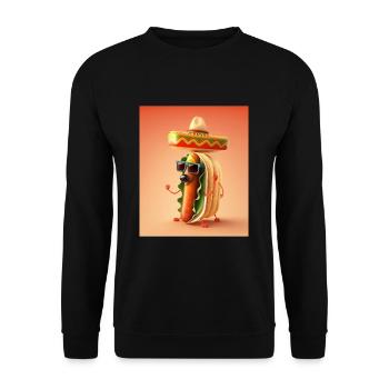 Mexican Hotdog Lover Dabbing Mexican Hotdog - Unisex Sweatshirt - black - Front - Alina (178cm) & Michal (187cm)