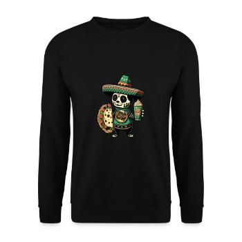 Cute Panda Eating Tacos Mexican Panda Bear Taco - Unisex Pullover - Schwarz - Vorne - Alina (178cm) & Michal (187cm)