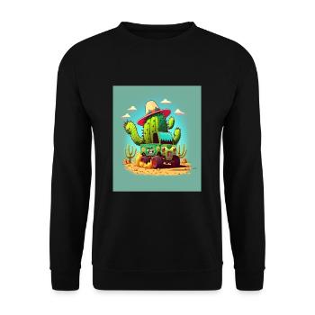 Cactus Plant Collectors Mexican Cactus Plant In A - Unisex Sweatshirt - black - Front - Alina (178cm) & Michal (187cm)