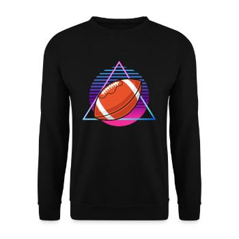 Vaporwave Football Sports American Football - Unisex Sweatshirt - black - Front - Alina (178cm) & Michal (187cm)
