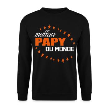 Meilleur Papy Du Monde - Sweat-shirt Unisexe - noir - Devant - Alina (178cm) & Michal (187cm)