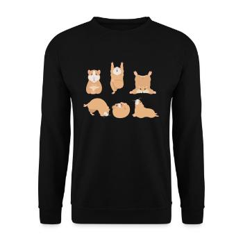 Yoga Hamster Méditation Hamster fait du yoga - Sweat-shirt Unisexe - noir - Devant - Alina (178cm) & Michal (187cm)
