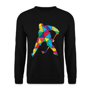 Hockey sur glace poly faible Poly Hockey sur glace Polygone - Sweat-shirt Unisexe - noir - Devant - Alina (178cm) & Michal (187cm)