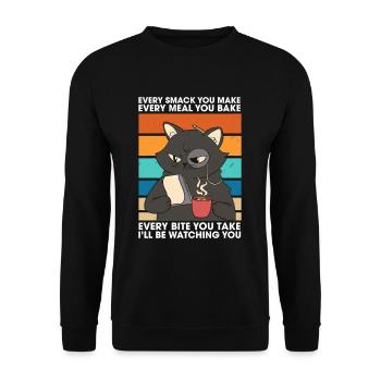 Every Smack Every Meal Every Bite I'll Be Watching - Unisex Sweatshirt - black - Front - Alina (178cm) & Michal (187cm)