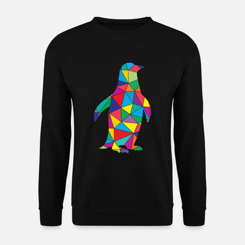 Low Poly Penguin Géométrie Pingouin - Sweat-shirt Unisexe - noir