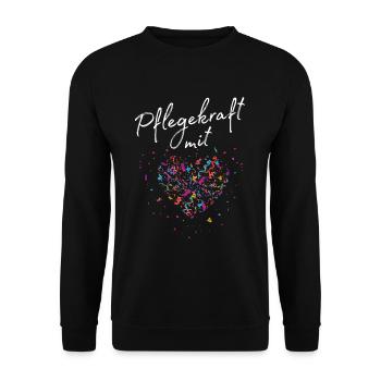 Pflegekraft mit Herz Krankenpfleger - Unisex Pullover - Schwarz - Vorne - Alina (178cm) & Michal (187cm)