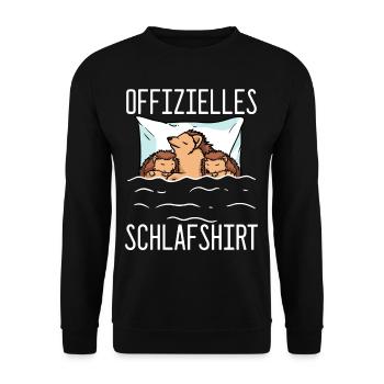Offizielles Schlafshirt Igel Schlafanzug Igel - Unisex Pullover - Schwarz - Vorne - Alina (178cm) & Michal (187cm)