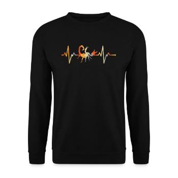 Vintage Scorpions Heartbeat Arachnid Scorpion - Unisex Pullover - Schwarz - Vorne - Alina (178cm) & Michal (187cm)