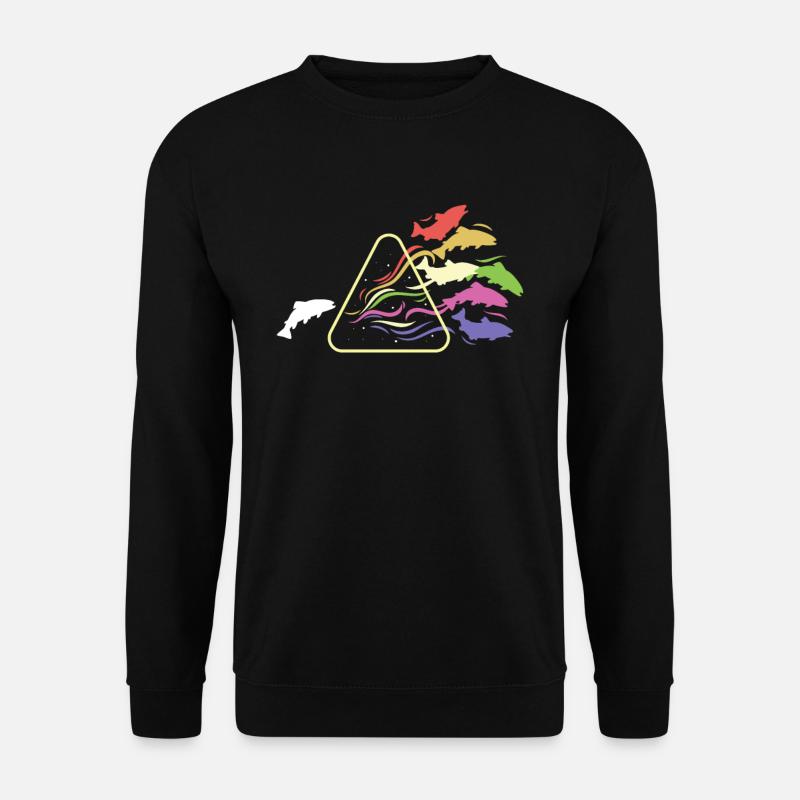Fisch Prisma Regenbogen Licht Lustig Physik - Unisex Pullover - Schwarz