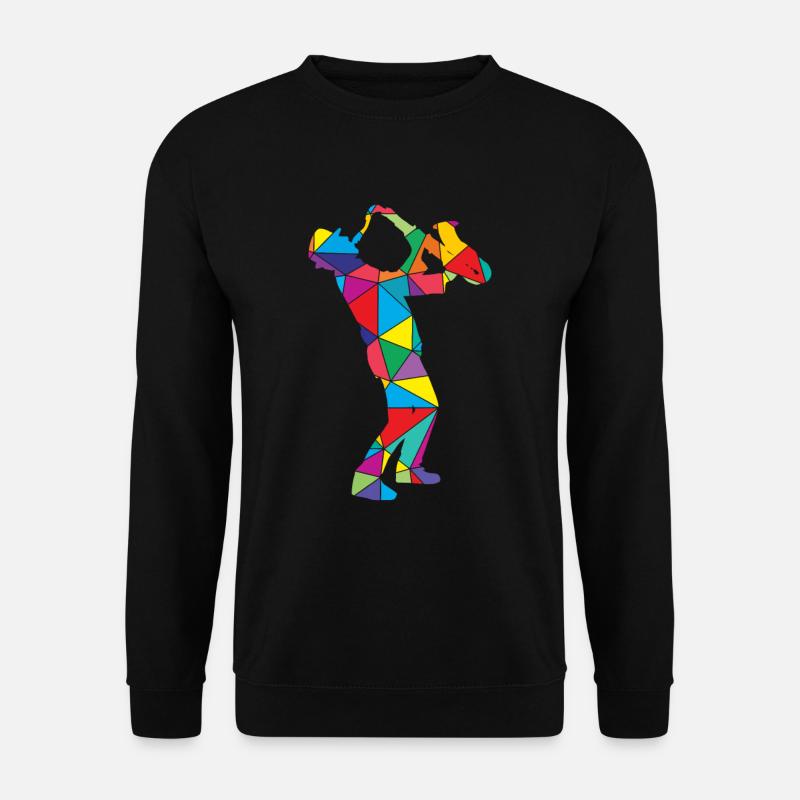 Low Poly Polygon Saxophone - Unisex Sweatshirt - black
