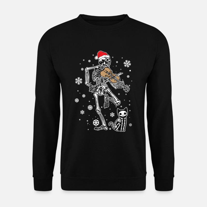 Skeleton Violin Cat - Unisex Sweatshirt - black