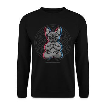 Yoga Dog Bulldogs Yoga - Unisex Sweatshirt - black - Front - Alina (178cm) & Michal (187cm)