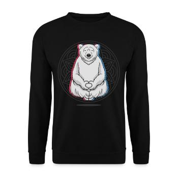 Yoga Polar Bear Yoga - Unisex Sweatshirt - black - Front - Alina (178cm) & Michal (187cm)