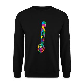 Unicycle Polygon unicyclist - Unisex Sweatshirt - black - Front - Alina (178cm) & Michal (187cm)