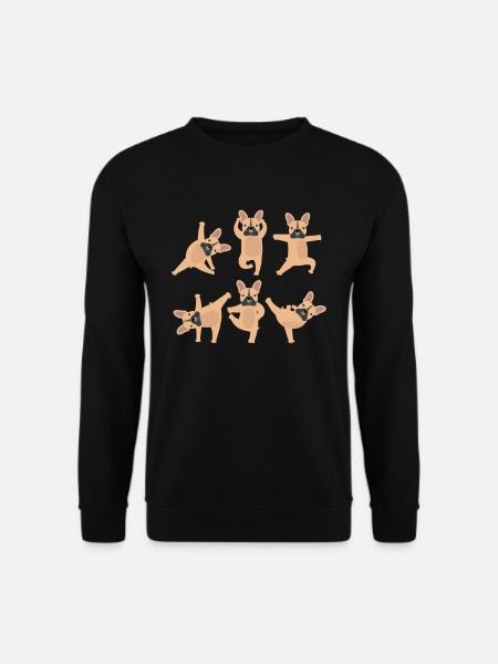 Yoga Französische Bulldogge - Unisex Pullover - Schwarz