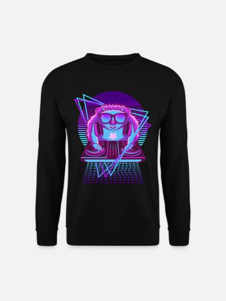 Vaporwave Hedgehog DJ Pult Hedgehog - Unisex Pullover - Schwarz