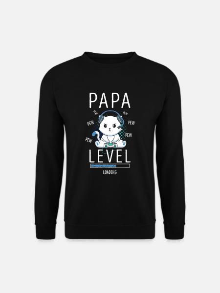 Livello PAPA Caricamento gravidanza Gaming Cat - Felpa unisex - nero