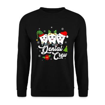 Dental Crew Dentist Teeth - Unisex Sweatshirt - black - Front - Alina (178cm) & Michal (187cm)