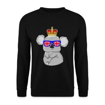Koala Queen Elizabeth II Britische Krone - Unisex Pullover - Schwarz - Vorne - Alina (178cm) & Michal (187cm)