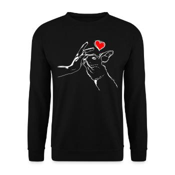 Les lapins aiment les lapins High Five - Sweat-shirt Unisexe - noir - Devant - Alina (178cm) & Michal (187cm)