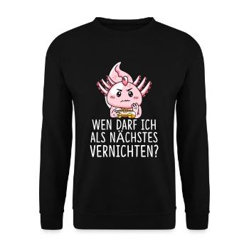 Wen Darf Ich Als Nächstes Vernichten Gaming - Unisex Pullover - Schwarz - Vorne - Alina (178cm) & Michal (187cm)