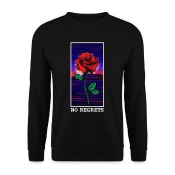 Vaporwave Rose No Regrets Floral Flower Rose - Unisex Sweatshirt - black - Front - Alina (178cm) & Michal (187cm)