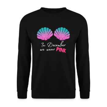 In December We Wear Pink Breast Cancer - Unisex Sweatshirt - black - Front - Alina (178cm) & Michal (187cm)