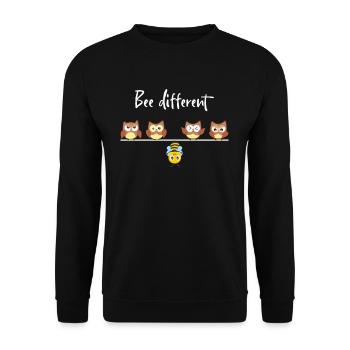 Bee Different Autism Hanging Bee With Owl Bee - Unisex Sweatshirt - black - Front - Alina (178cm) & Michal (187cm)