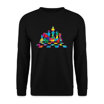 Polygone d’échecs Pièce d’échecs - Sweat-shirt Unisexe - noir - Devant - Alina (178cm) & Michal (187cm)