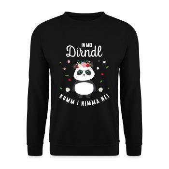 In Mei Dirndl Kumm I Nimma Nei Tracht Ersatz - Unisex Pullover - Schwarz - Vorne - Alina (178cm) & Michal (187cm)