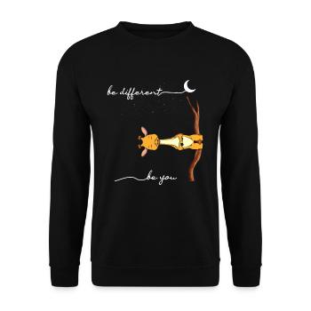 Soyez différent Girafe Soyez vous Autisme Girafe - Sweat-shirt Unisexe - noir - Devant - Alina (178cm) & Michal (187cm)