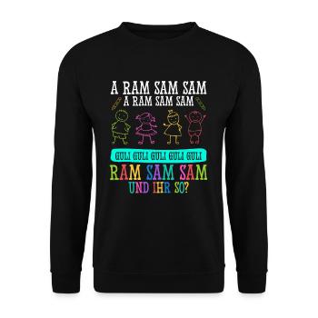 Aramsamsam Guli Gulli Children's Song Teacher Educator - Unisex Sweatshirt - black - Front - Alina (178cm) & Michal (187cm)