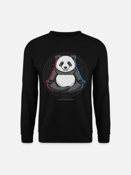 Yoga Panda Yoga - Unisex Pullover - Schwarz