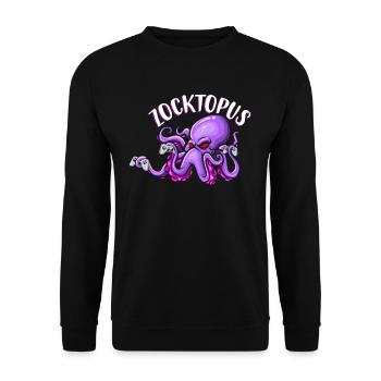 Gaming Octopus Gaming Tintenfisch Zocktopus - Unisex Pullover - Schwarz - Vorne - Alina (178cm) & Michal (187cm)