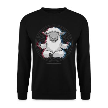 Namaste Sheep Mandala Lotus Meditation Sheep - Unisex Sweatshirt - black - Front - Alina (178cm) & Michal (187cm)