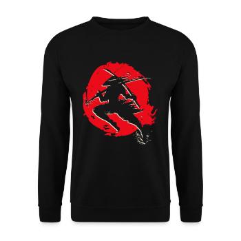 Japan Ninja Kitsune Style Japanese Samurai Sword - Unisex Sweatshirt - black - Front - Alina (178cm) & Michal (187cm)