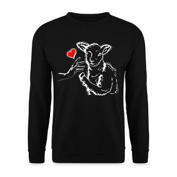 Schaf Liebe Schäfer High Five - Unisex Pullover - Schwarz - Vorne - Alina (178cm) & Michal (187cm)