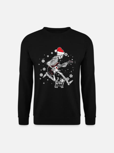Skeleton Guitar Cat - Unisex Sweatshirt - black