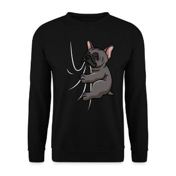 Hungry French Bulldog Bites Shirt - Unisex Sweatshirt - black - Front - Alina (178cm) & Michal (187cm)