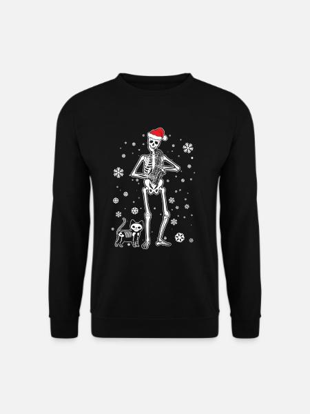 Skeleton Saxophone Cat - Unisex Sweatshirt - black