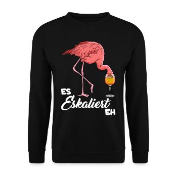 Ça dégénère quand même Flamingo Cocktail - Sweat-shirt Unisexe - noir - Devant - Alina (178cm) & Michal (187cm)