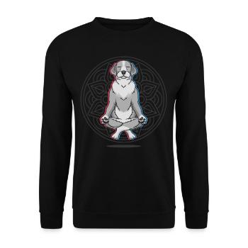Namaste Dog Mandala Lotus Meditation Dog - Unisex Sweatshirt - black - Front - Alina (178cm) & Michal (187cm)