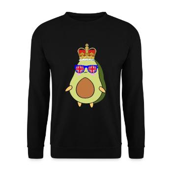 Avocado Queen Elizabeth II Britische Krone - Unisex Pullover - Schwarz - Vorne - Alina (178cm) & Michal (187cm)