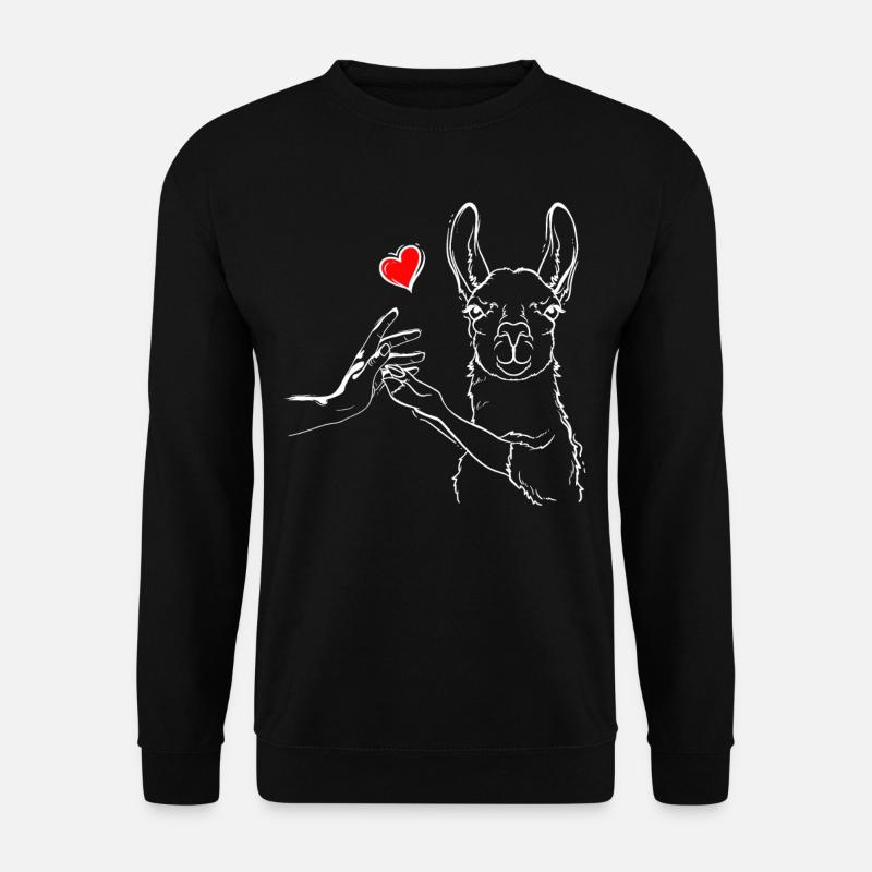Lama Liebe High Five - Unisex Pullover - Schwarz
