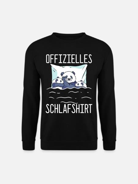 Offizielles Schlafshirt Panda Schlafanzug Panda - Unisex Pullover - Schwarz