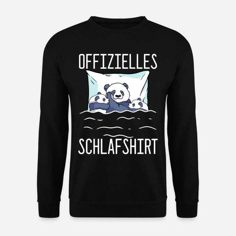 Offizielles Schlafshirt Panda Schlafanzug Panda - Unisex Pullover - Schwarz