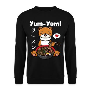 Japon Anime Weasel Ramen Noodles Manga Kawaii - Sweat-shirt Unisexe - noir - Devant - Alina (178cm) & Michal (187cm)