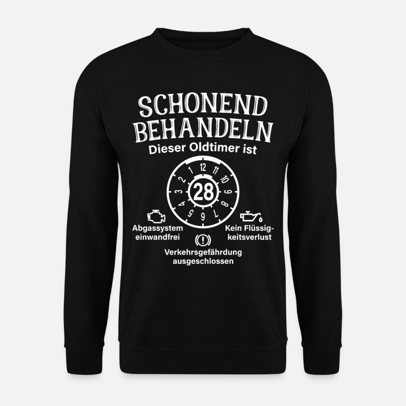 28. Geburtstag Schonend Behandeln Oldtimer Ist 28 - Unisex Pullover - Schwarz