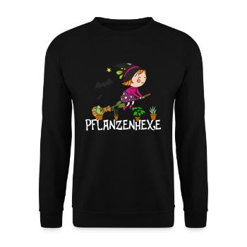 Pflanzenhexe Pflanzen Hexe Zauberei Hexen - Unisex Pullover - Schwarz - Vorne - Alina (178cm) & Michal (187cm)