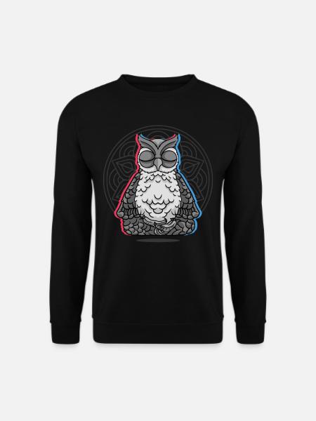 Yoga Eule Eulen Yoga - Unisex Pullover - Schwarz